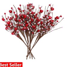 Valentines Day Decorations Floral Picks Stems - 8Pcs,16 Inch Artificial Red B...