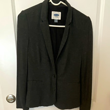 Old Navy Women's Black One-Button Single-Breasted Shawl Lapel Blazer Size 2