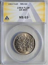 Great Britain 2 Shillings 1964 ANACS MS 63