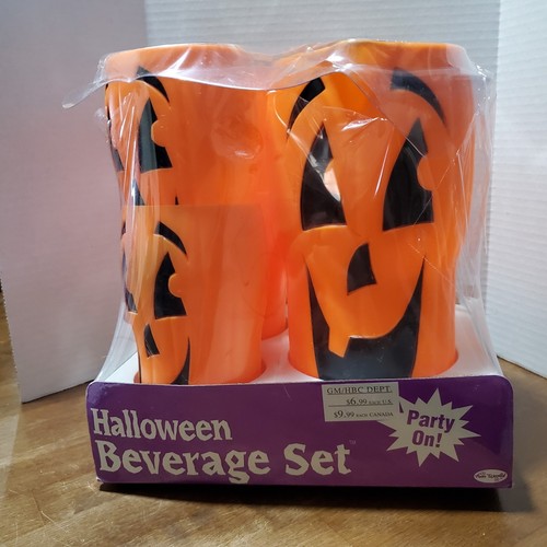Vintage Halloween Getränke Party Set Jack 'O Laterne Tassen Becher Krug Fun World - Bild 2 von 6