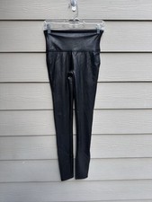 Spanx Women's Black Faux Leather Leggings Size Medium A18 