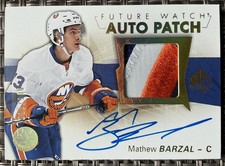 2016-17 SP Authentic Matthew Barzal Future Watch Auto Patch ! 16/100 ! #170