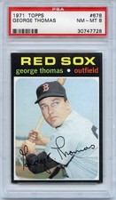1971 Topps Baseball George Thomas #678 Boston Red Sox PSA 8 NM-MT