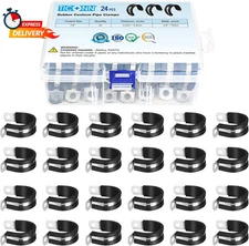 TICONN 24PCS  7/8" Cable Clamps, Rubber Cushion Pipe Clamps
