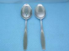 International TODAY Pierced & Regular Serving Spoons Stainless Deluxe Flatware.