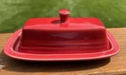 Fiesta HLC Scarlet Red Covered Butter Dish Fiesta Ware USA 8 Inch