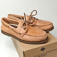 Sperry 0197640 Mens Authentic Original 2-Eye Boat Shoe Sahara Leather Size 9.5