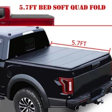 5.8ft 4 FOLD Soft Truck Tonneau Cover For 09-23 Dodge Ram 1500 Cab Pickup