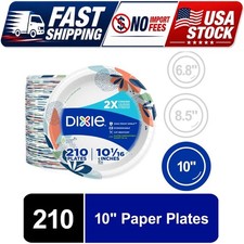 Disposable Paper Plates 10 Inch Multicolor Party Dinner Plates Bulk Pack of 210