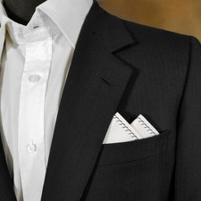 NEW - 100 Cotton Stitched Pre-Folded Pocket Square Handkerchief Insert