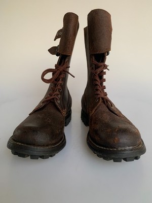 VTG Old French BMJA Ranger Mle52 Military Leather Boots Indochina VTG Old French BMJA Ranger Mle52 Military Leather Boots Indochina