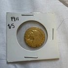 1911 $5 Indian Head Half Eagle Gold Coin Pre-1933 US Denomination