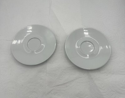 Set  of 2 White  Saucers Only  for Espresso  Cups  5 