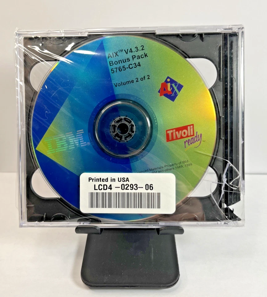 IBM AIX V4.3.2 Bonus Pack 5765-C34 • Vol 1 & 2 • Sealed Discs • Cracked Case - Image 4 of 4