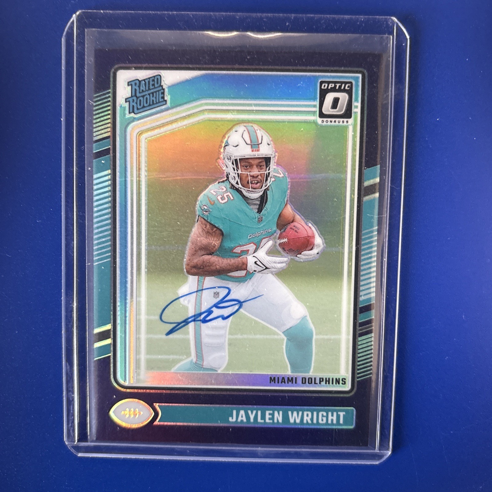 JAYLEN WRIGHT 2024 DONRUSS OPTIC RATED ROOKIE PURPLE RC AUTO /35