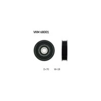 Umlenk-/FüHrungsrolle, Keilrippenriemen SKF VKM 68001 FüR Subaru