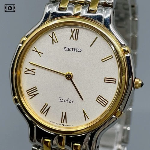 Vintage 1998 [N.MINT] Seiko Dolce 5E30-6A00 Qz 32mm Men's Watch JP -US Stock