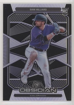 2020 Chronicles Obsidian Electric Etch Purple 2/99 Sam Hilliard #9 Rookie RC fm0