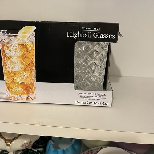 Better Homes & Gardens Clear Diamond-Cut Tall Glasses Sylvan Tumblers Set Of 7 - Picture 7 of 16