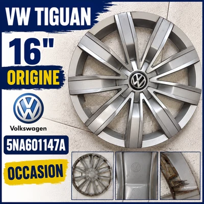 Enjoliveur Volkswagen Tiguan 16" Origine VW 5NA601147A Gris Argent – Occasion - Photo 1/4