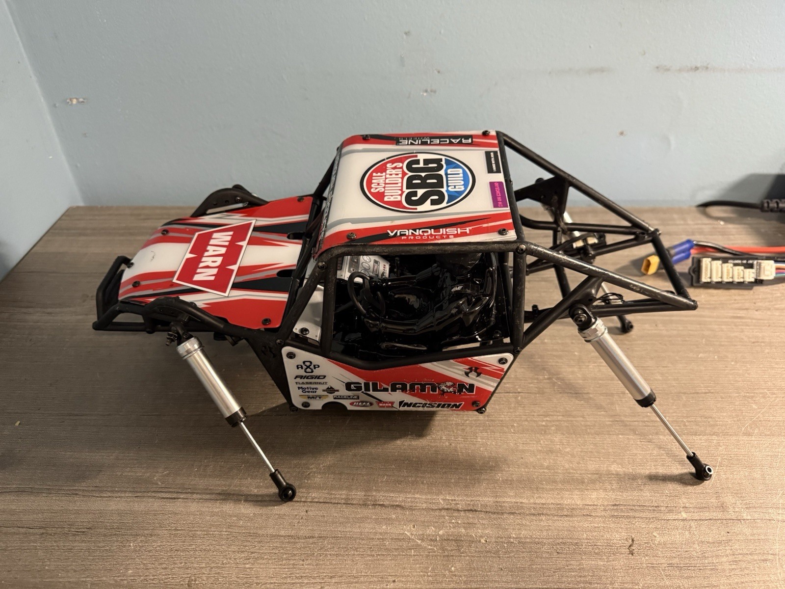 Lightly Used Axial Gilamon AXP8 Cage Red Body Complete With Lights & Shocks