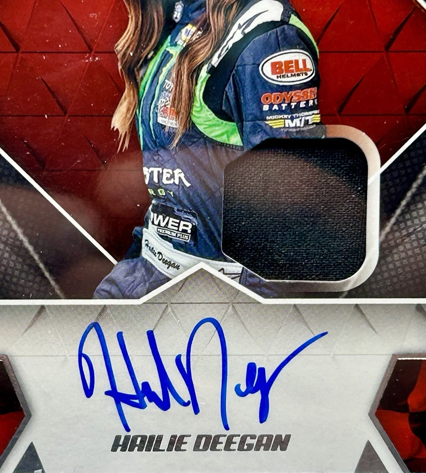 Hailie Deegan Auto Firesuit Signature Swatches 2019 Panini Victory Lane Racing - Image 2 of 3