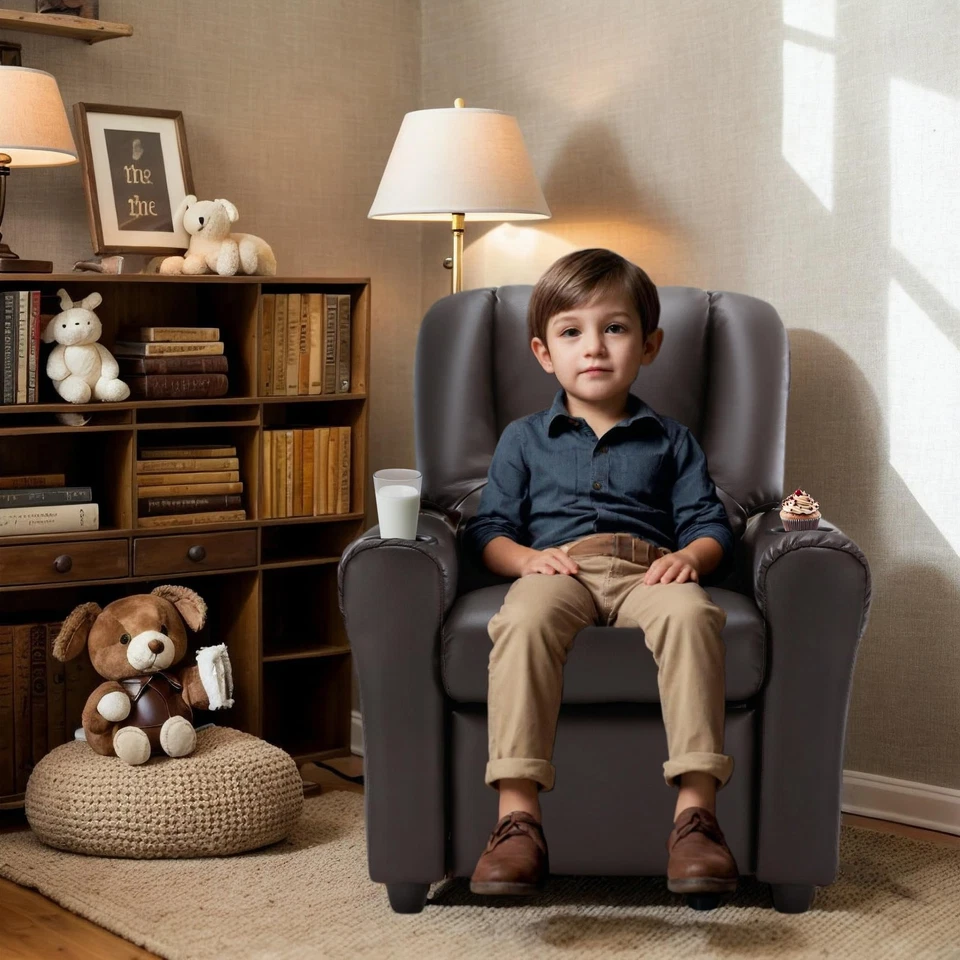 Candy Niños Silla Reclinable Cuero Sofá Reclinable Push Back Niño Pequeño Juvenil Chil... Foto 2 de 4