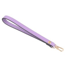 Leather Wristlet Strap, 7.48" Hand Wrist Lanyard Bag Chain, Light Purple Gold