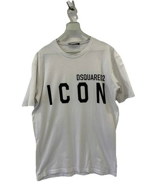 Dsquared2 ICON T-Shirt White Size XS Made in Portugal Authentic