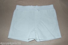 Girls Jean Shorts WHITE DENIM Ribbed Elast Waist XS 4-5 S 6-6X M 7-8 L 10-12
