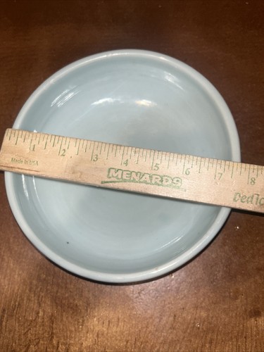 Two round blue opaque serving bowls 7 3/4” diameter One Is Marked - Bild 11 von 11