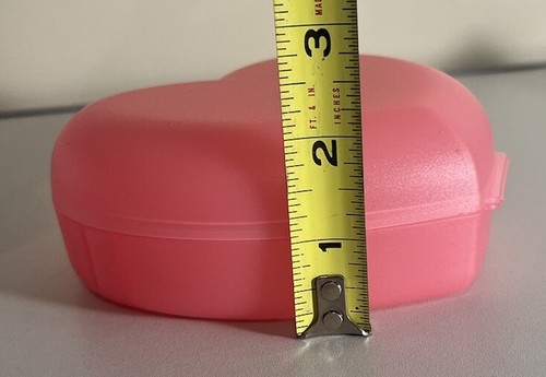 Tupperware PINK HEART Hard Sided Plastic PURSE W/STRAP KIDS NEW Minnie Stickers - Picture 5 of 5