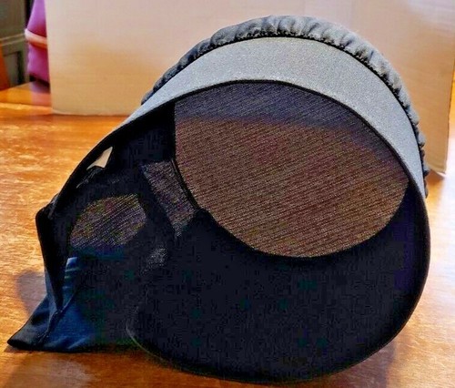GENUINE AMISH BLACK 18'' OUTER BONNET 6'' DEEP HANDMADE - Picture 6 of 7