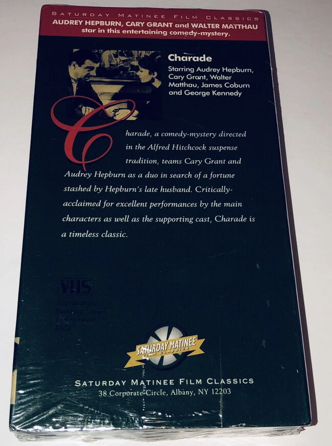 Charade (VHS, 1994) Cary Grant Audrey Hepburn, James Coburn, 44C Foto 2 de 4