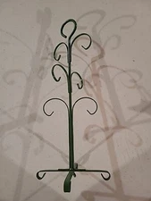 Vintage Greeb Metal Coffee Cup Mug Tree Rack Holder Stand 6 Cups 15"