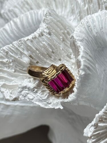 14K YELLOW GOLD RING RUBY SIZE 2.5 - Picture 14 of 15