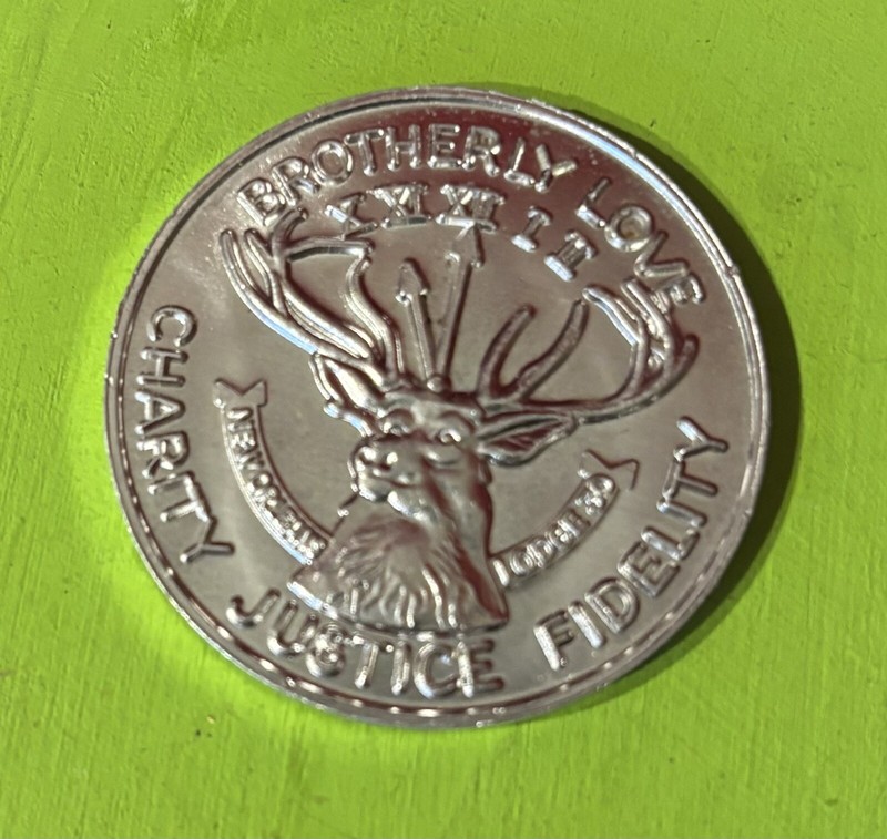 1975 Krewe of Orleanians Elks Red Aluminum Doubloon Mardi Gras