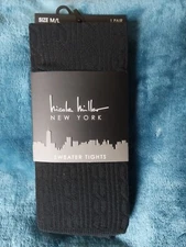 Nicole Miller Women's Opaque Sweater Tights Size (Black) Size  Medium/Large