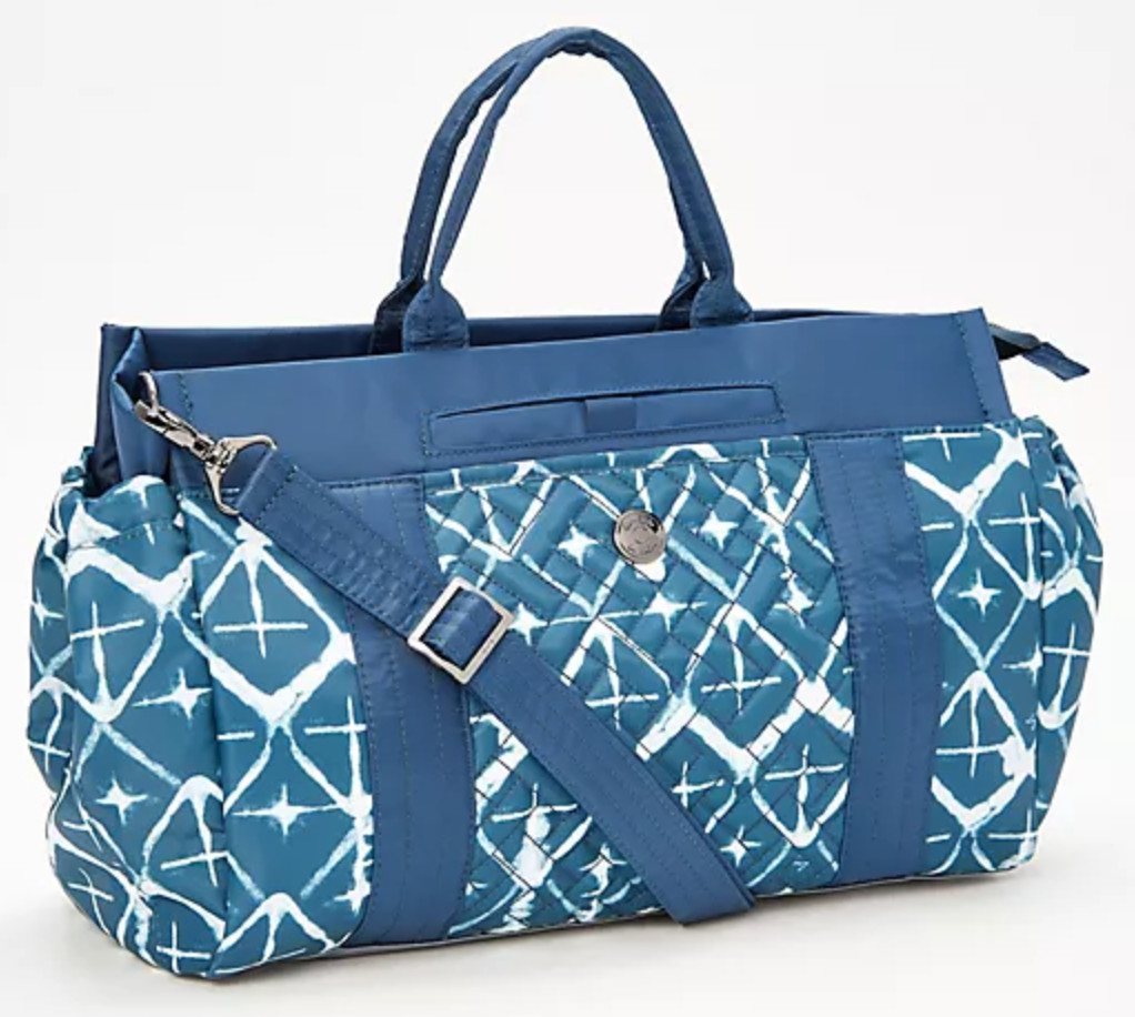 Lug Romper 2 Tote Diamond Navy Organize Travel Craft Art Journal Crossbody Purse-image