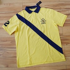 Polo Ralph Lauren Mesh Big Pony Shirt Sky Blue Navy Sash Shield Crest XLT 2XLT 3