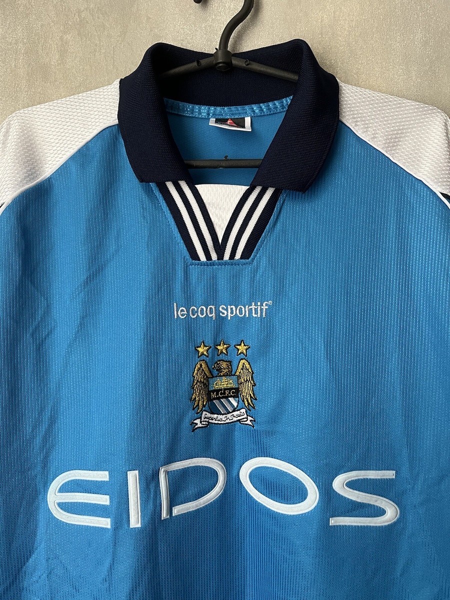 Manchester City 1999 2000 2001 Home Football Shirt Jersey Le Manchester City 1999 2000 2001 Home Football Shirt Jersey Le