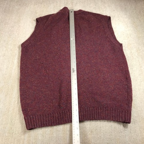 Pendleton Sweater Mens Large Vest Shetland Virgin Wool Red Chunky Casual Adult - Picture 8 of 12