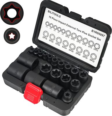 External Torx Plus Socket Set, 6 Point EP Socket EP4-EP8, EP10-12, EP14, EP16,..