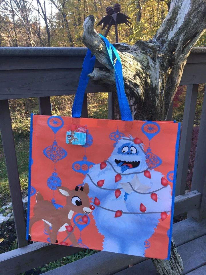 EXTRA GRANDE~Rudolph BUMBLE Snow Monster~Sacola de Compras Reutilizável Feriado Natal - Imagem 2 de 4