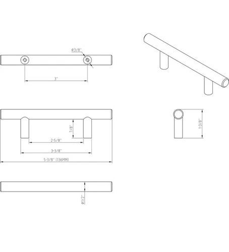 3" c-c Brushed Gold Kitchen Cabinet Hardware Drawer Pulls Pull Knob 136BG Brass - Picture 3 of 4