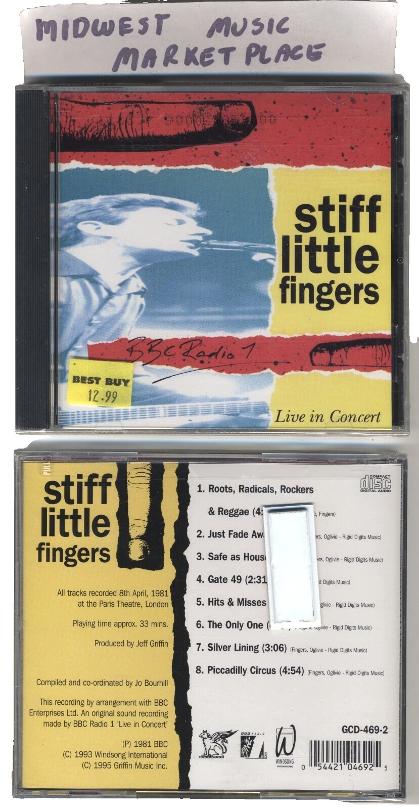 Stiff Little Fingers rock punk/new wave CD de Música