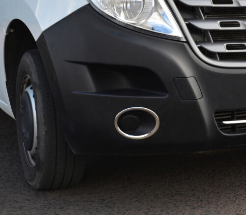Chrome Fog Light Lamp Trim Covers Accents Set To Fit Renault Master (2010+) - Picture 1 of 5