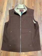 Lauren R.L. Dry Goods Supply Co Women's  Vest Faux Suede zip brown Vest S