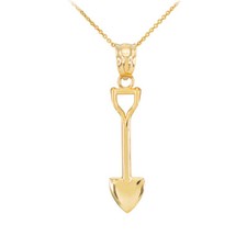 Polished Gold Shovel Pendant Necklace(Availab...
