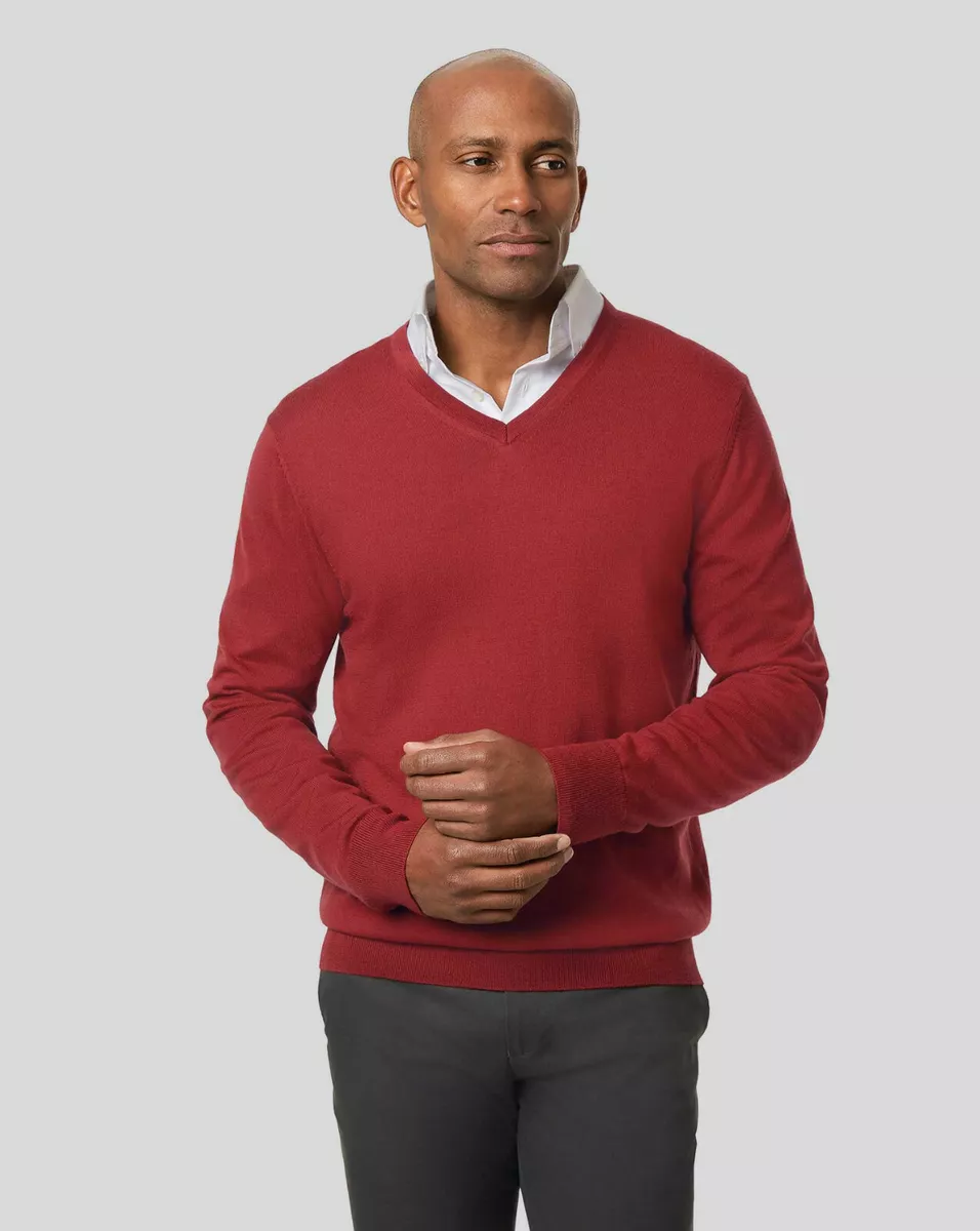 Hart Schaffner Marx Extra Fine Merino Wool Biella Yarn V Neck Sweater ,2XB